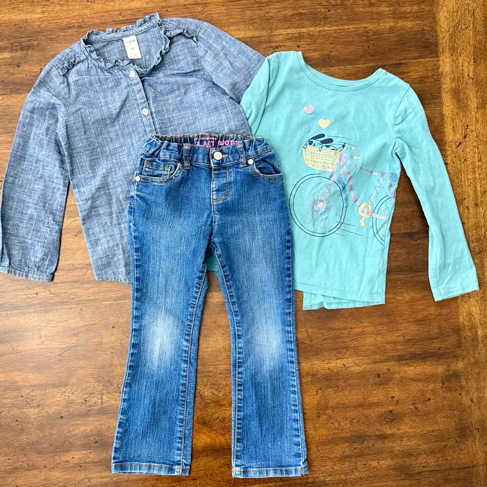 The Children's Place Jeans and Top Set Size 5 GUC